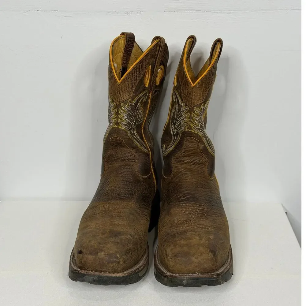 Angus Durable Brown Western Workwear Steel Toe Boots / Size-11